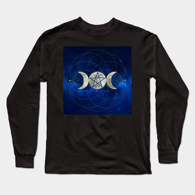 Hekate Triple Moon Goddess Long Sleeve T-Shirt by SandroAbate